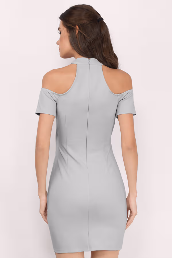 Daina Choker Bodycon Dress - Grey