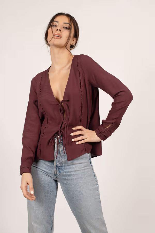 Rebecka Front Tie Blouse - Black