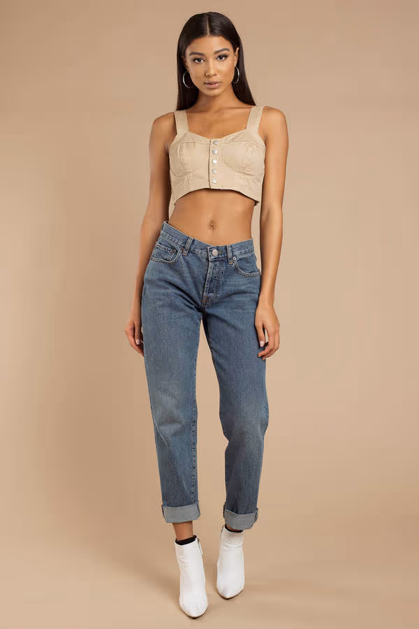 Twin The Label Vital Crop Top - Khaki