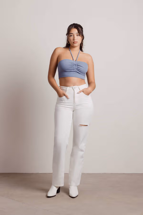 About Last Night Crop Top - Blue