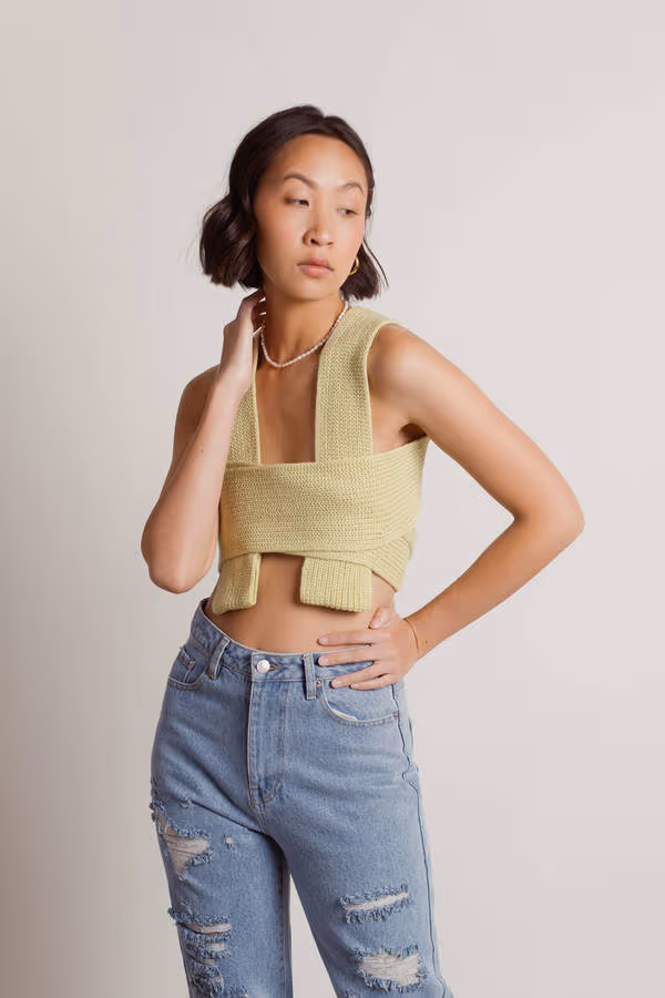 Meeko Crop Top - Kiwi Green