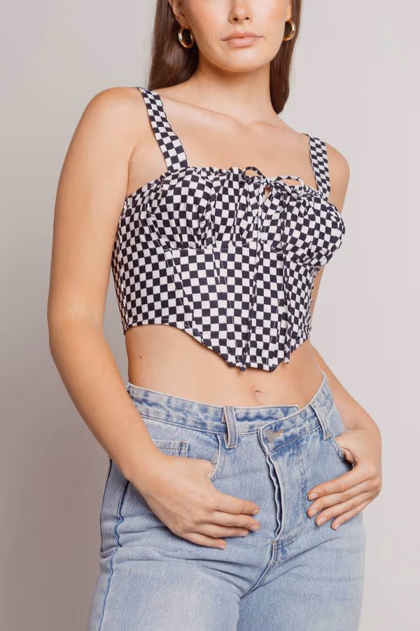 Focus On Me Corset Top - Blue