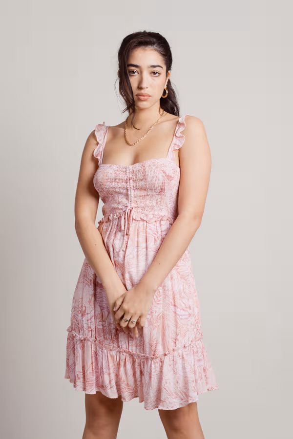 Baye Floral Smocked Midi Dress - Pink