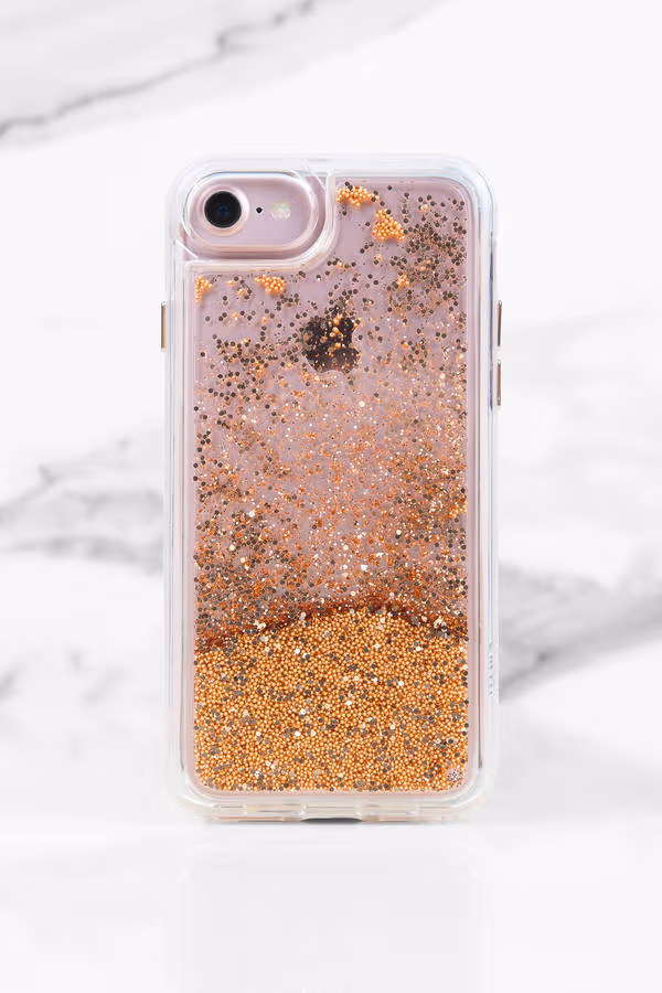 Casetify Glitter Iphone Case - Gold Chrome