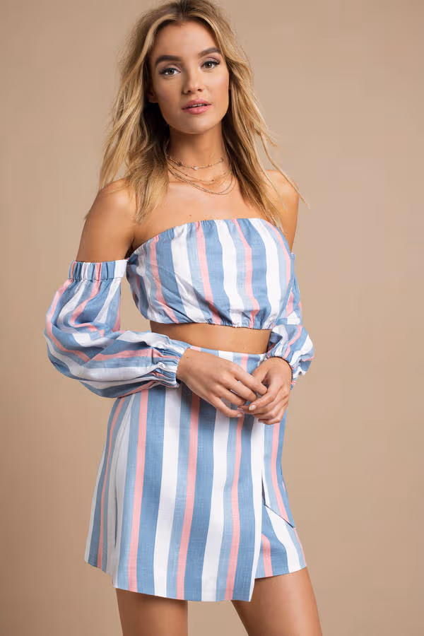 Finders Keepers Instinct Crop Top - Blue Multi