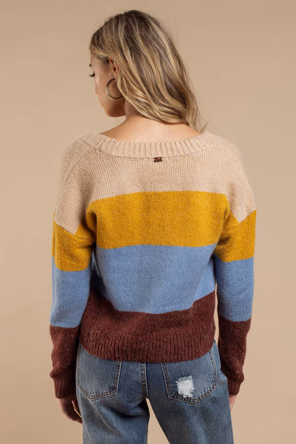 For Love and Lemons Wellesley Stripe Sweater - Tan