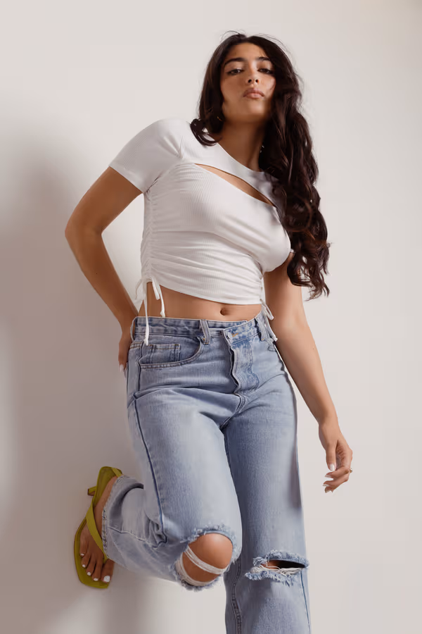 Free Ticket Crop Top - Ivory