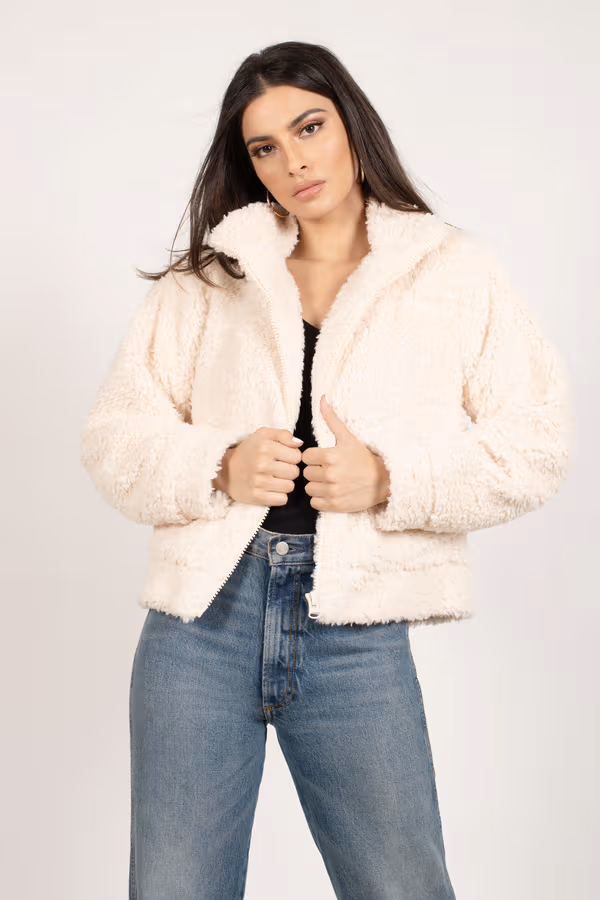Take The Blame Sherpa Jacket - Ivory