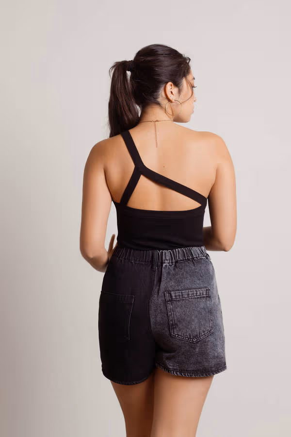 Iggy One Shoulder Top - Black