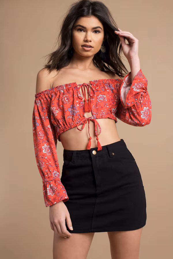 Minkpink Lucia Crop Top - Red Multi