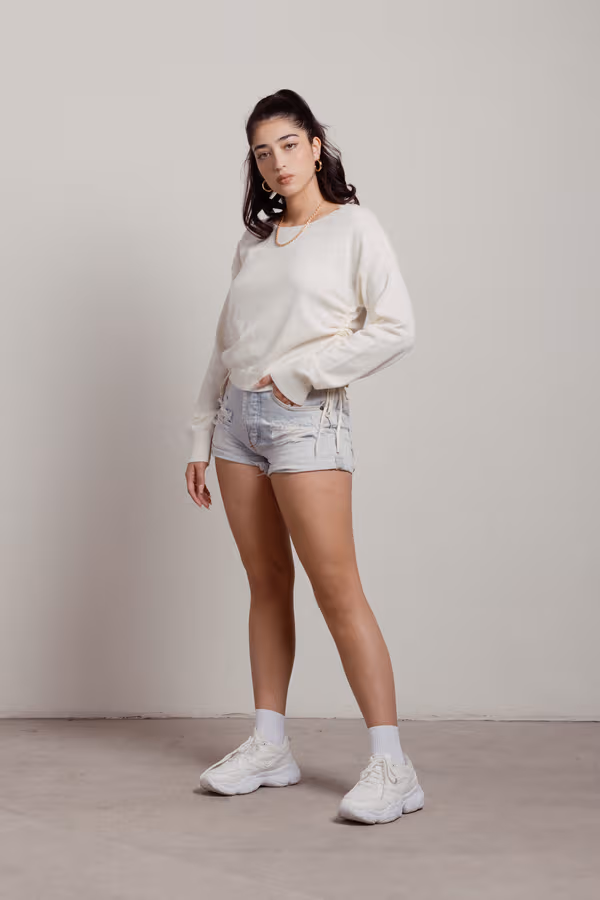 Loofs Ruched Sweater - Cream