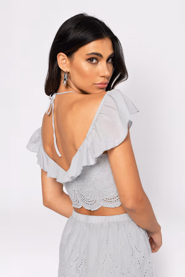 Rita Crop Top - Light Blue