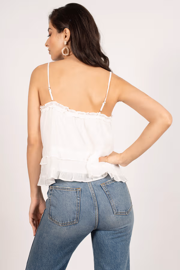 Fleur Front Tie Blouse - White