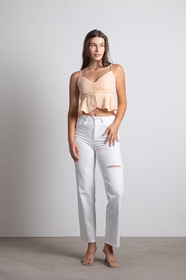 Sweet Citrus Crop Top - Light Blue