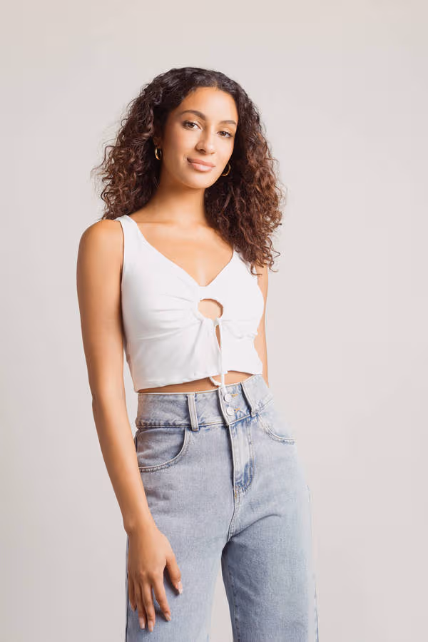 Tell Me It All Crop Top - Ivory
