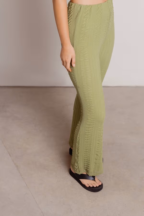 Over Time Ruched Pants - Green