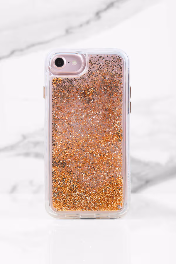 Casetify Glitter Iphone Case - Gold Chrome