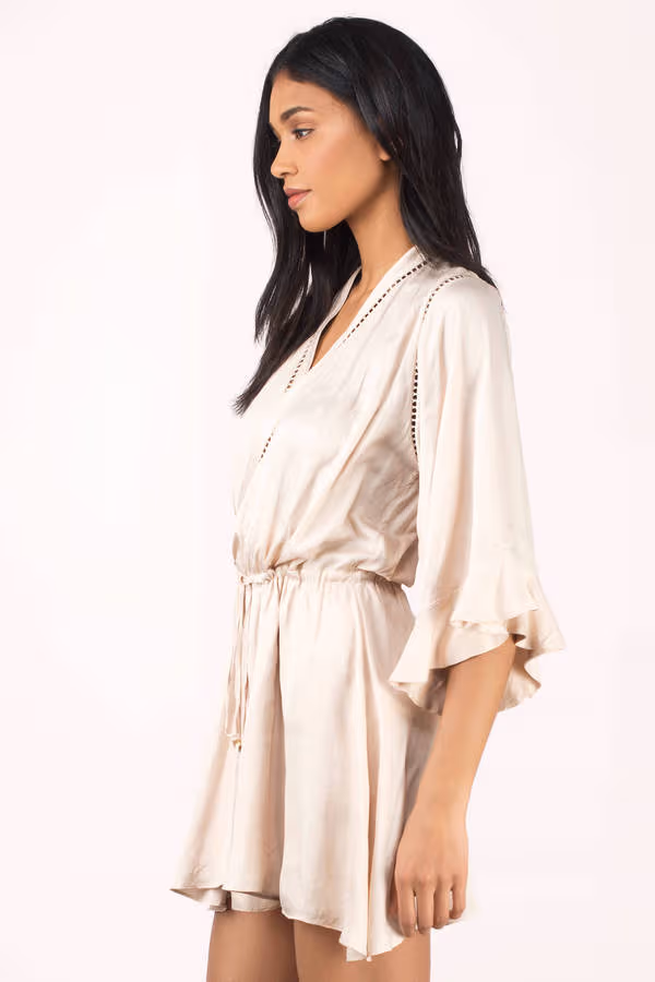 Winona Arielle Wrap Playsuit - Biscuit