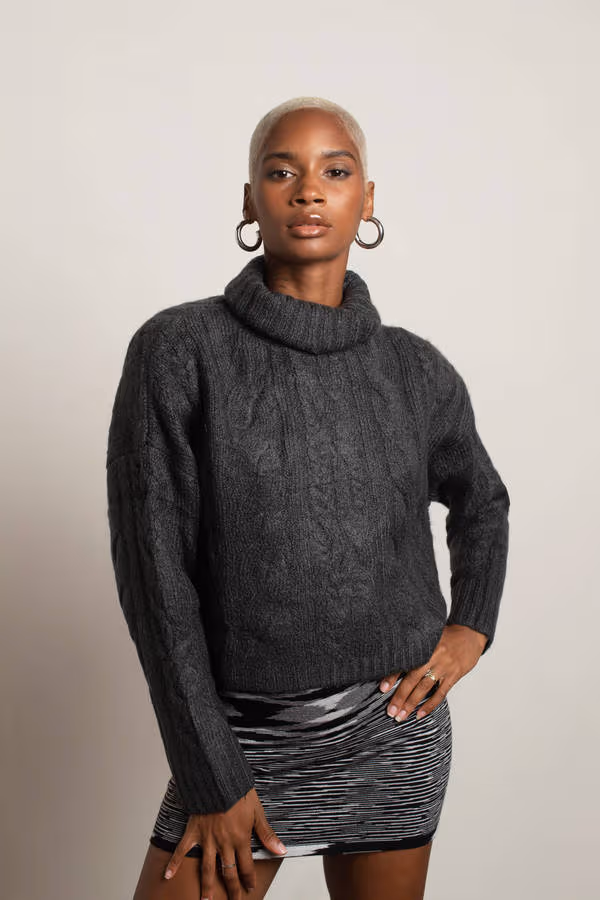 Corinne Turtleneck Sweater - Charcoal