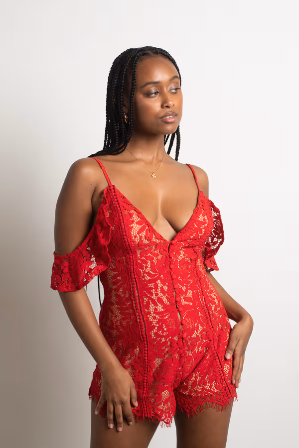 Genesis Plunging Romper - Blue