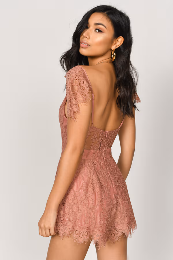 Helen Lace Romper - White