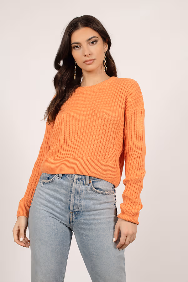 Sammy Ribbed Sweater - Orange