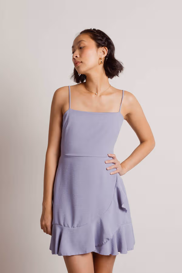 Dance By Open Back Wrap Mini Dress - Ivory