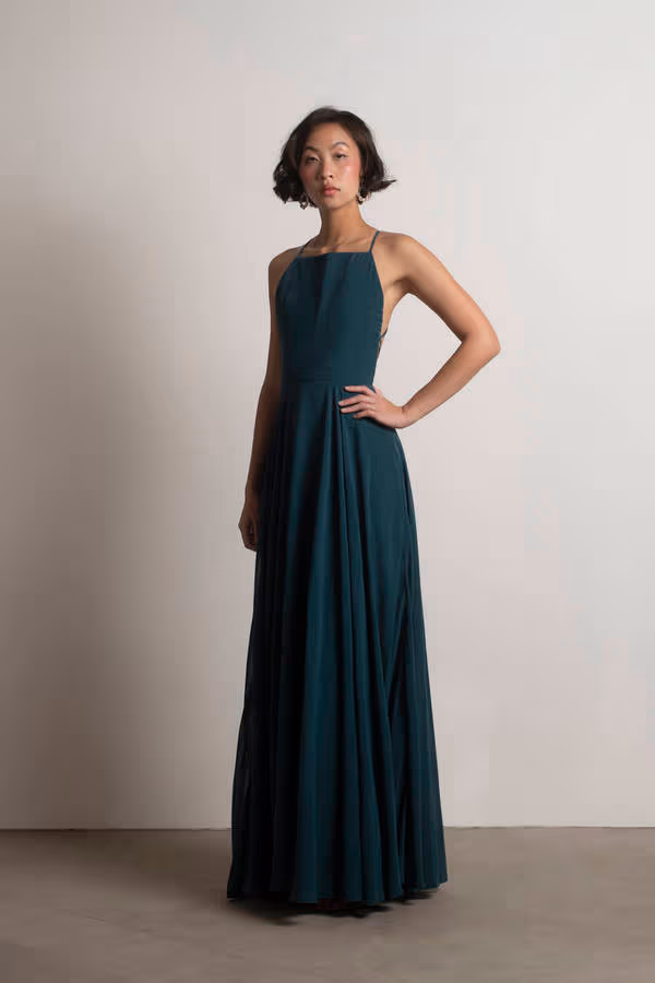Last Touch Halter Cross Back Maxi Dress - Emerald