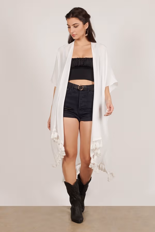 Notice Me Kimono Cardigan - White