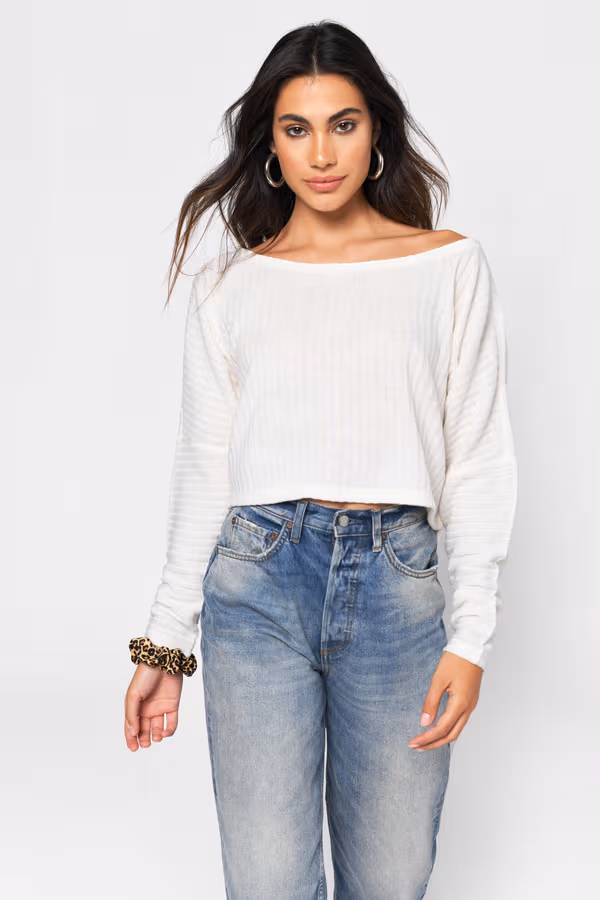 What Lovers Do Ribbed Top - White