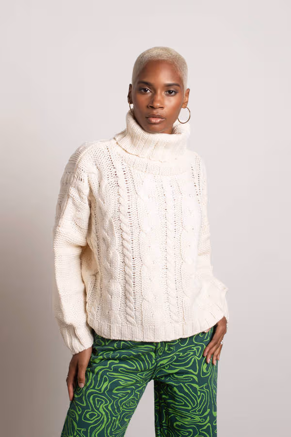 So Breezy Turtleneck Sweater - Ivory