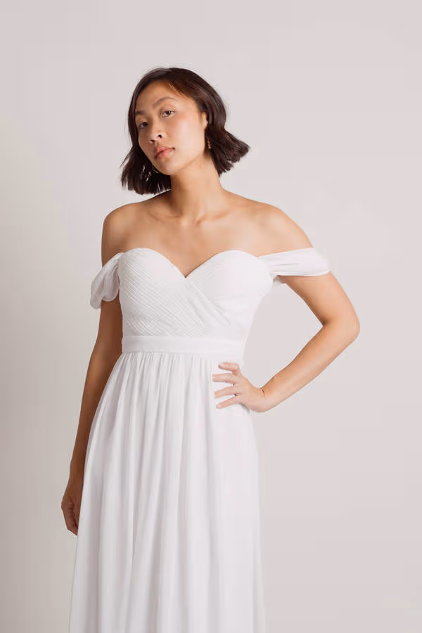 Adrienne Off The Shoulder Sweetheart Maxi Dress - Wine