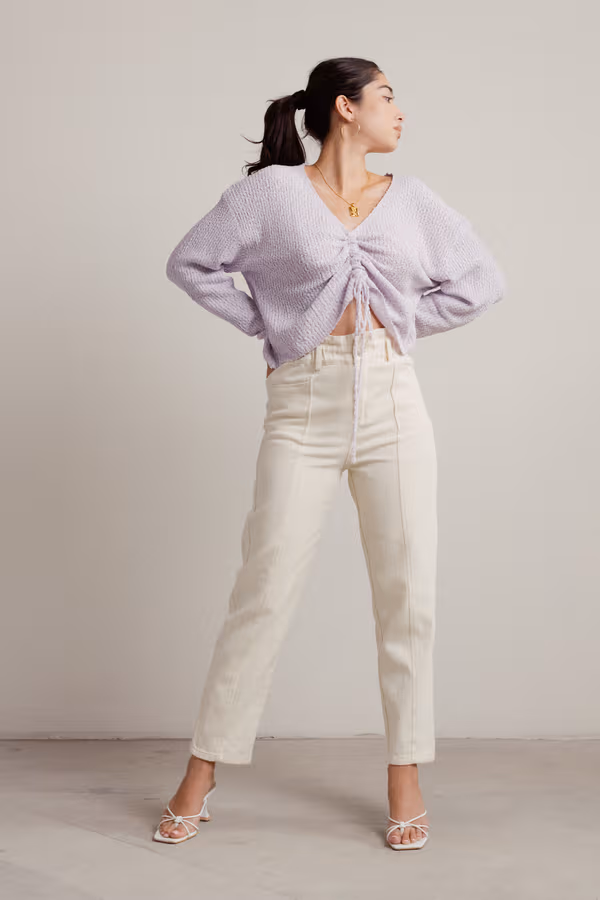 Deianira Ruched Sweater - Lavender