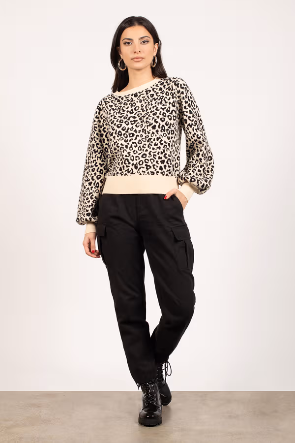 Ride It Leopard Print Sweater - Multi