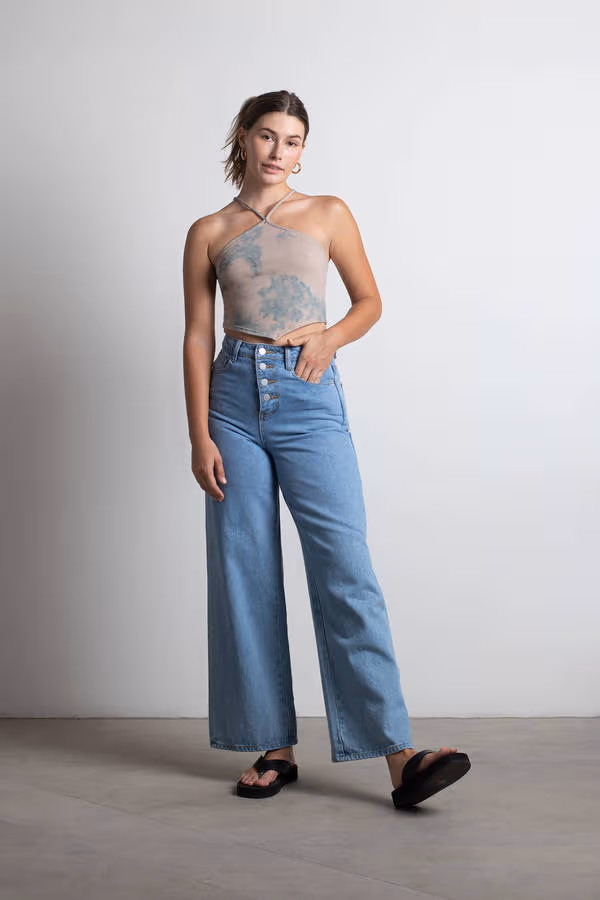 Look Over Here Crop Top - Rainbow