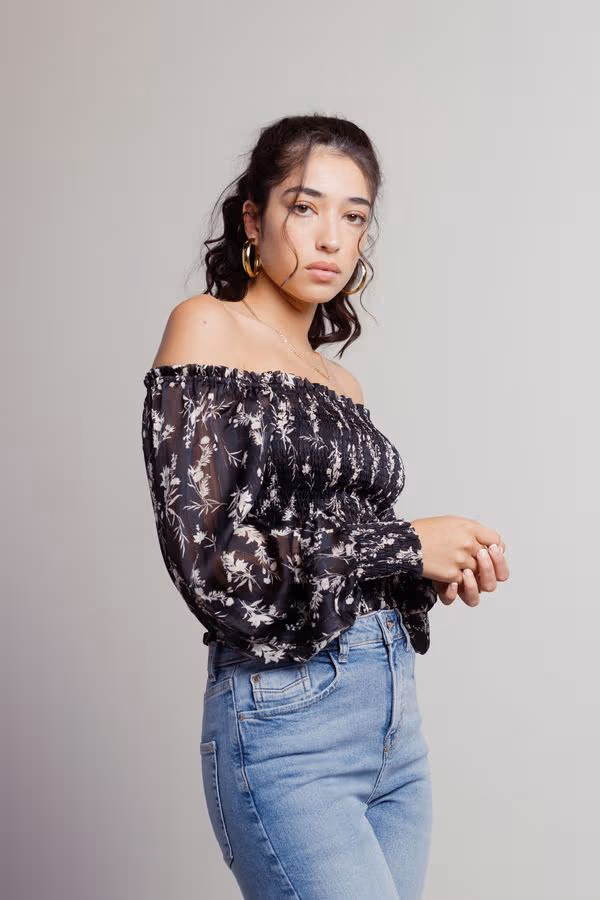 Phobos Floral Blouse - Black