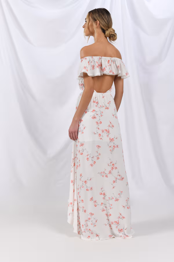 A Girl Like Me White Multi Maxi Dress