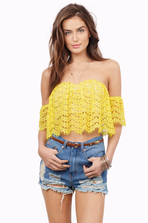 Trista Crop Top - Yellow