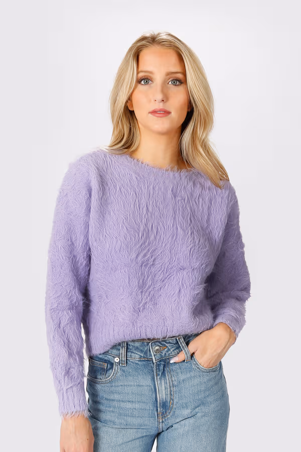Dream Of Me Fuzzy Sweater - Lavender