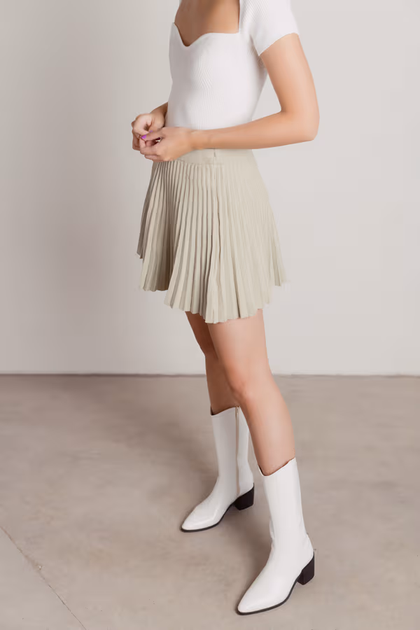 Kobe Pleated Mini Skirt - Sage