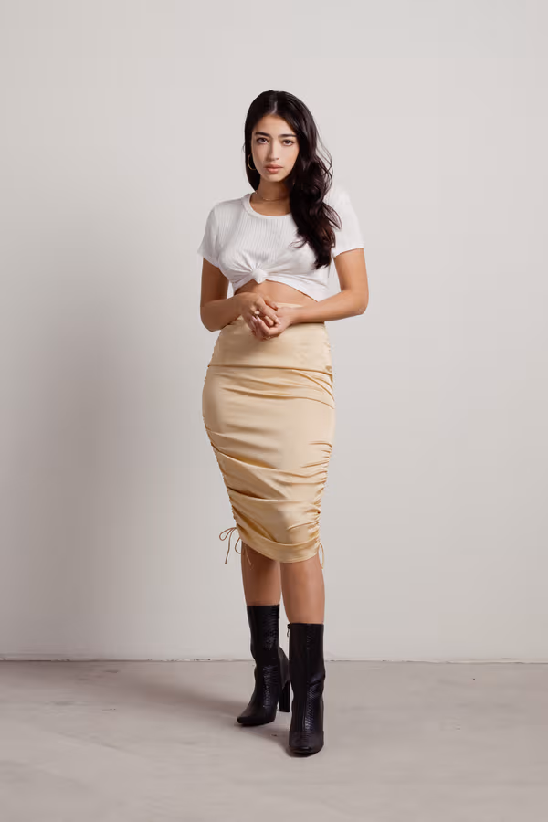 Chantelle Ruched Mini Skirt - Gold