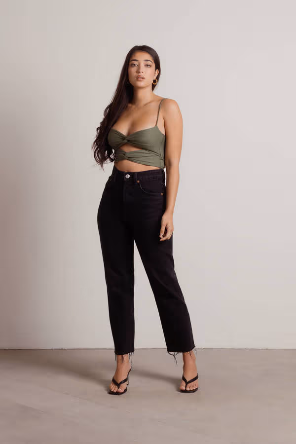 Crash Into You Crop Top - Black
