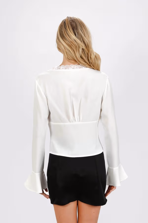 Amaia Front Tie Blouse - White