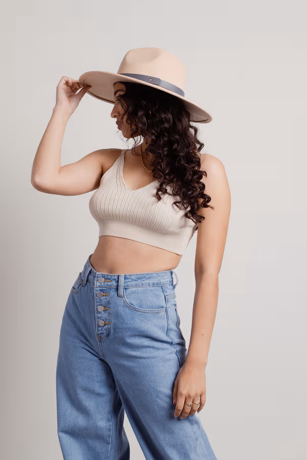 Marlowe Crop Top - Oatmeal