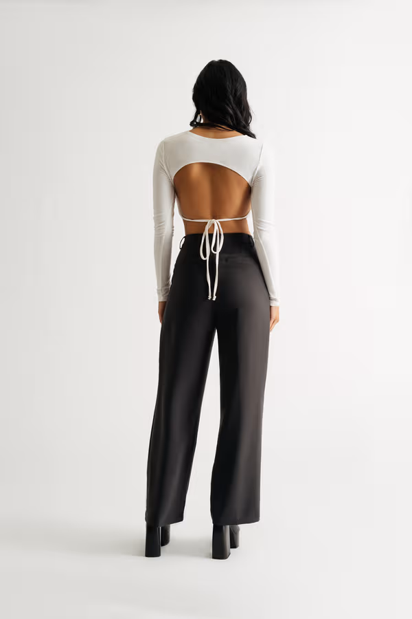 Archer Charcoal Grey Wide Leg Pants