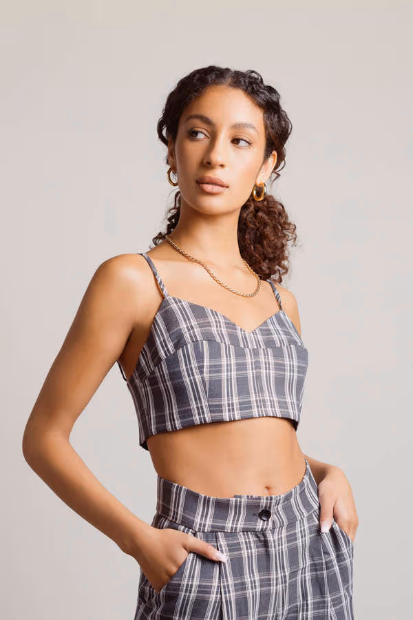 Only Want You Crop Top - Black Multi