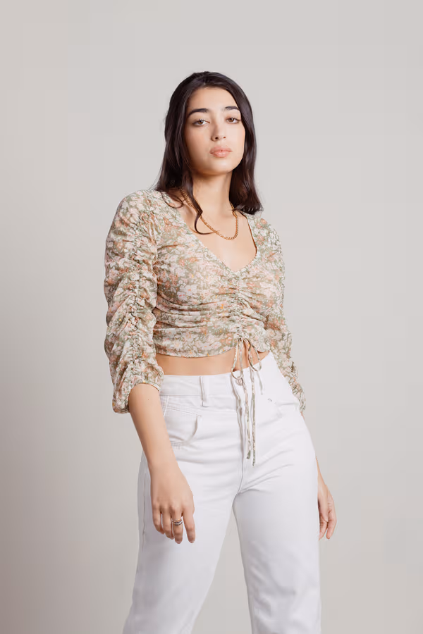Wander Off Crop Top - Sage