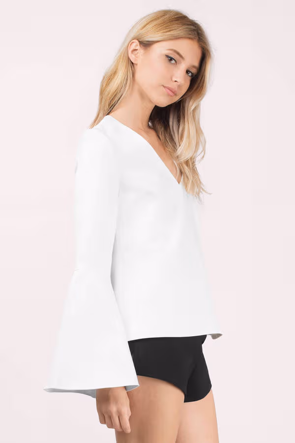 Bless'ed Are The Meek Haze Bell Sleeve Blouse - Ivory