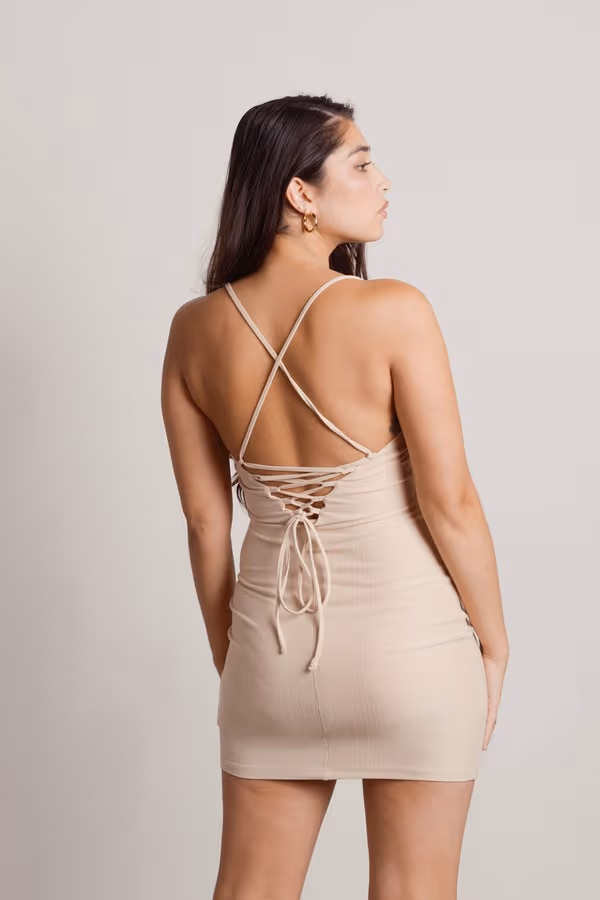 Running Late Cross Back Bodycon Mini Dress - Lilac