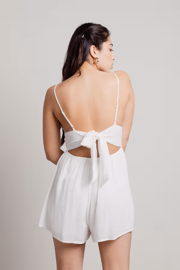 Sea Breeze Back Tie Romper - Green